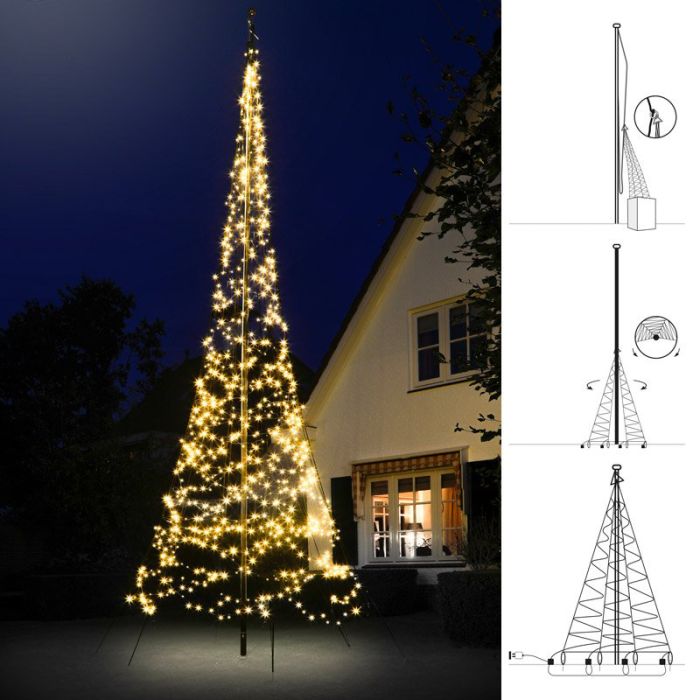 LED Weihnachtsbaum für Fahnenmast Lichterbaum Deko