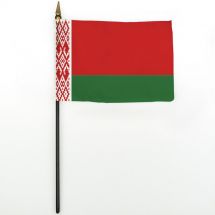 Tischfahne Belarus Kunstseide 10x15 cm