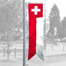 Gemeindebeflaggung für Kandelaber «Schwalbenschwanz» im Digitaldruck