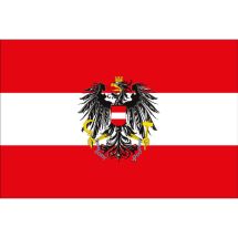 Länderfahne Österreich mit Wappen