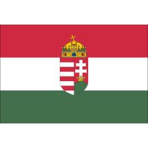 Länderfahne Ungarn mit Wappen Polyester 225x150 cm