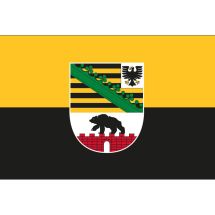 Fahne Bundesland Sachsen-Anhalt mit Wappen Deutschland