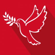 Fahne «Friedenstaube rot»