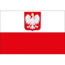 Länderfahne Polen mit Wappen