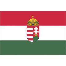 Länderfahne Ungarn mit Wappen