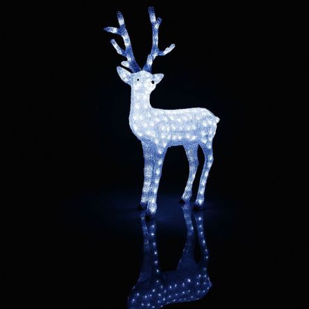 LED Acryl Rentier, männlich mit 184 kalt-weissen LED