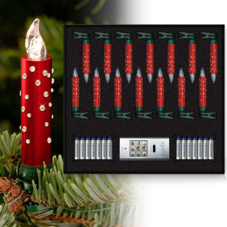 Bougies LED mini pour arbre de Noël «Superlight ivoire», rouge, set de base