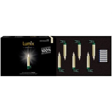 Bougies LED pour arbre de Noël mini «Superlight ivoire» set de base -système à batterie-