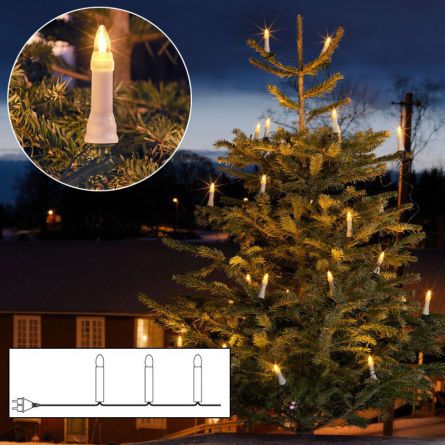 Éclairage LED pour arbre de Noël «One string» 16 ampoules LED blanches-chaudes top