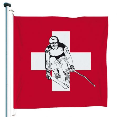 Schweizerfahne «Ski» Superflag® 150x150 cm