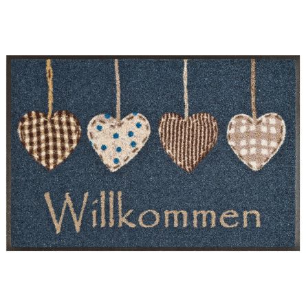 Paillasson «Willkommen Coeurs» 50×75 cm