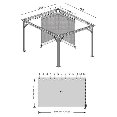 Vorhänge passend zu Pavillon «Messina XL» No. 225736 anthrazit