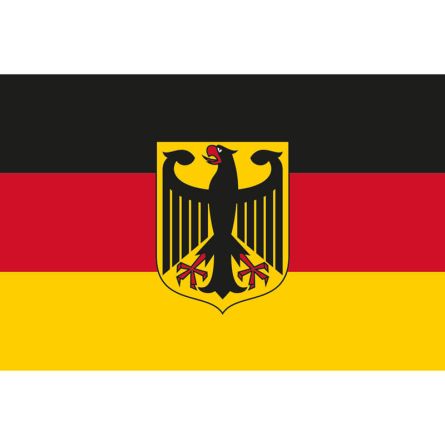Länderfahne Deutschland mit Wappen