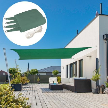 Voile solaire rectangulaire «Capri», pétrole-vert, avec 225 g/m² tissu HDPE