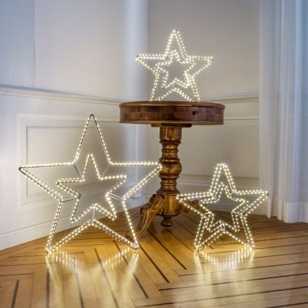 LED Star Double «Angel Hair Argento» Ø 38 cm, 280 warm-weisse LED