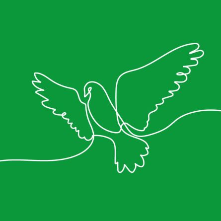 Drapeau «Colombe de la paix vert» Polyester 80x80 cm