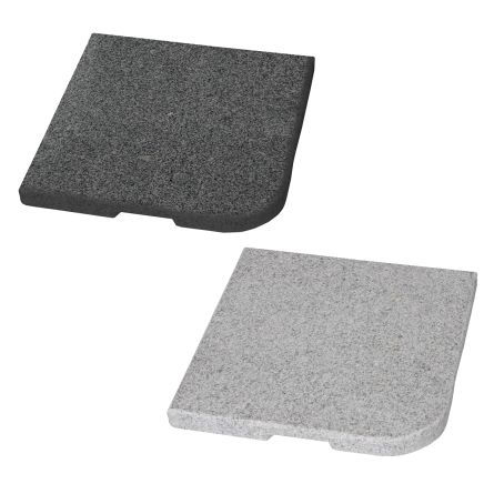 Plaques de poids pour parasol «Granit-Round», 4 pièces, gris foncé