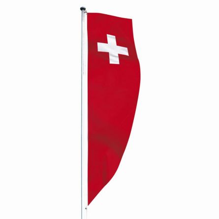 Drapeau crépitant Suisse arrondi Superflag® 80x300 cm