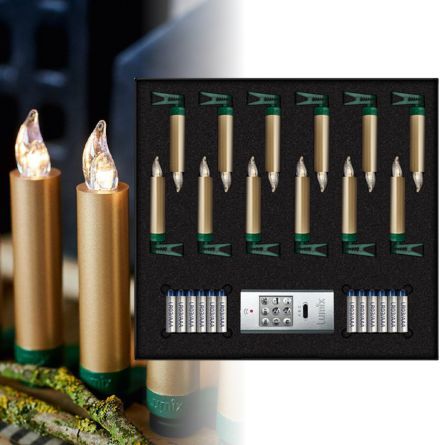LED Christbaumkerzen «DELUXE mini» gold, batteriebetrieben