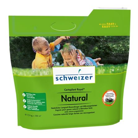 schweizer Engrais naturel à long terme pour gazon «Certoplant Royal Natural», 150 m², 7,5 kg