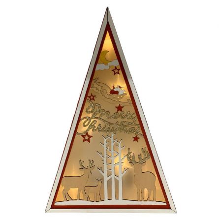 LED Holz-Pyramide «Merry Christmas»