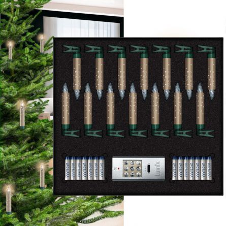 Mini LED Bougies pour sapin de Noël «Cristal Edition Cashmere» Set basic -système à batterie-