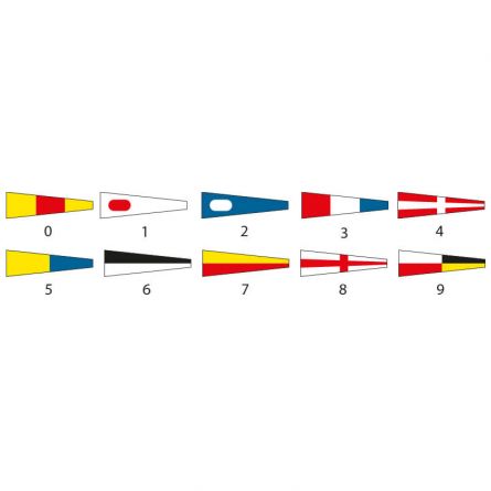 Nautische Fahne Komplett-Set «Zahlenwimpel 0-9 + Antwortwimpel»