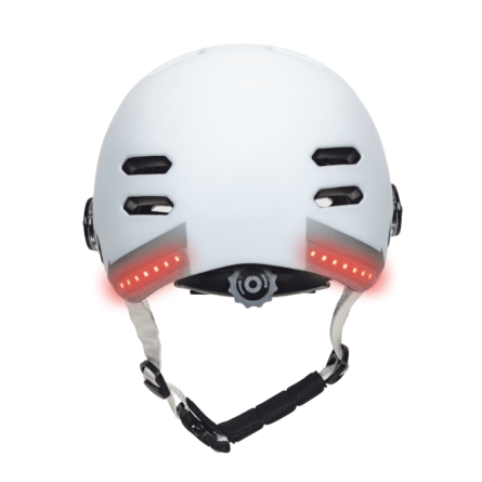 E-Bike-Helm mit Licht, Blinker und Bluetooth, weiss Gr. M 54-57 cm