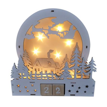 Calendrier de table LED «Monde de Noël»