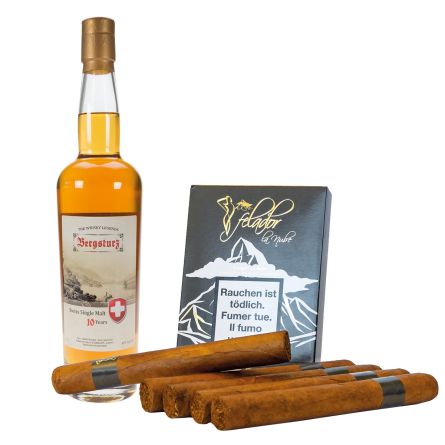 Whisky «Bergsturz» + 5 Zigarren «La Nube»