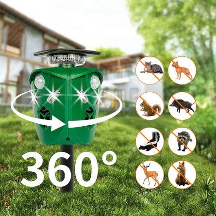 Répulsif solaire pour animaux "360°" avec capteur de mouvement