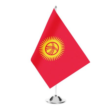 Drapeau de table Kirghizistan Satin 150 g/m2 22x15 cm