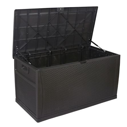 Kissenbox Kunststoff-Rattandesign, schwarz
