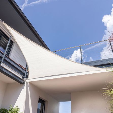 Dreieck-Sonnensegel «Capri», weiss, mit 225 g/m² HDPE-Gewebe