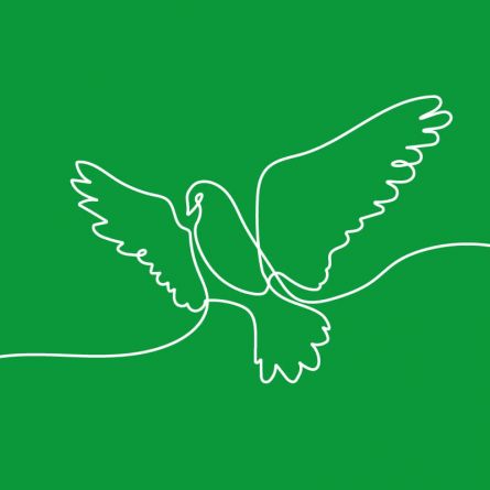 Drapeau «Colombe de la paix vert»