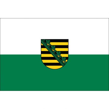 Fahne Bundesland Sachsen Deutschland mit Wappen